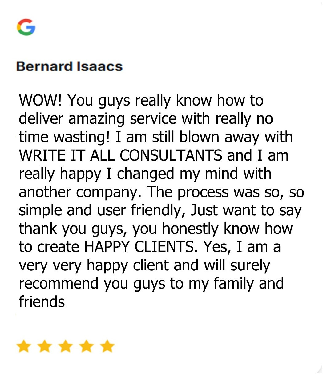 Write It All Consultants client testimonial 2